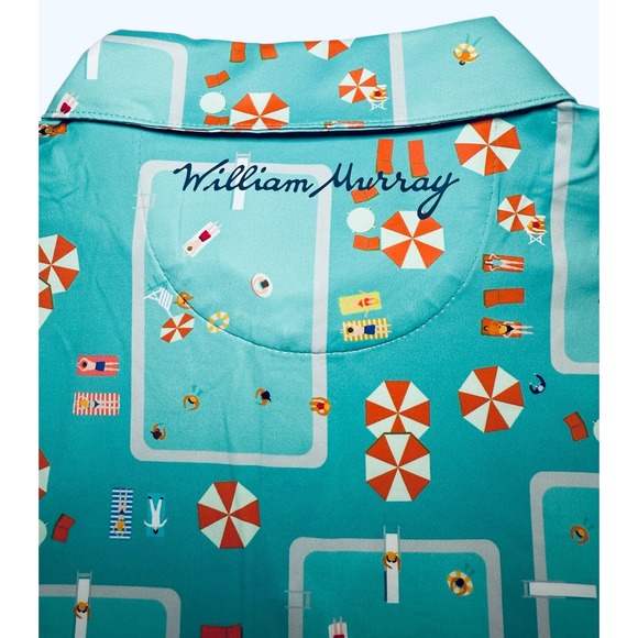 William Murray Fish Outta Water Golf Polo Shirt Men's L Pool Party Short Sleeve - Picture 6 of 8